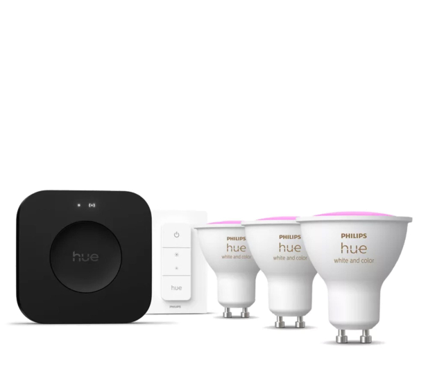 Philips Hue zestaw startowy: 3 żarówki GU10 White Color Ambiance + regul - 1490242 - zdjęcie